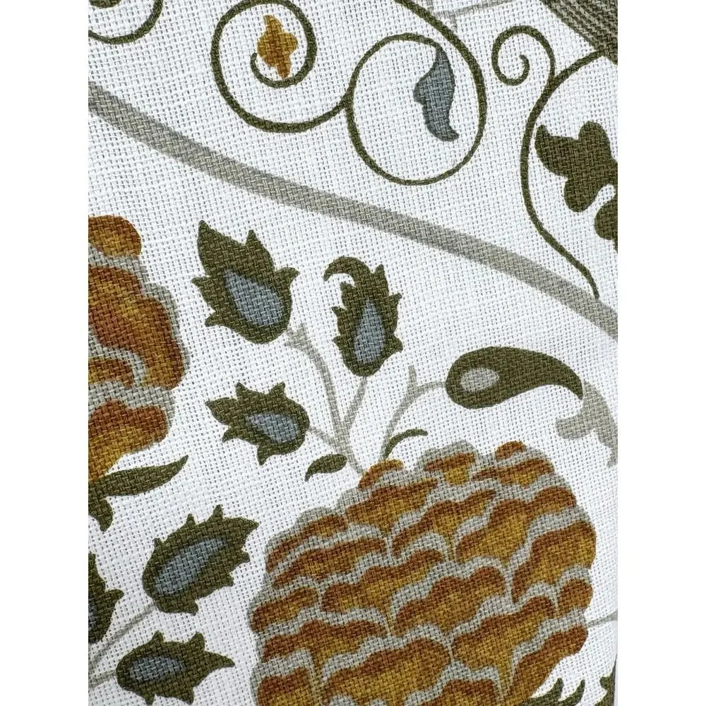 William Morris & Co Seasons by May Round Tablecloth 70” In. Birds Fall Colors